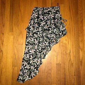 Sheer high waisted floral skirt